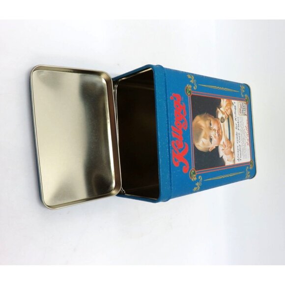 Kelloggs Vintage Corn Flakes Tin Box 1997 Blue And Red With Baby Images - Picture 10 of 10